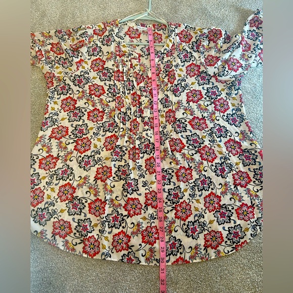 Rose & Olive by Anthropology V-Neck 3/4 Sleeve Floral Blouse Size 1X - Picture 5 of 9